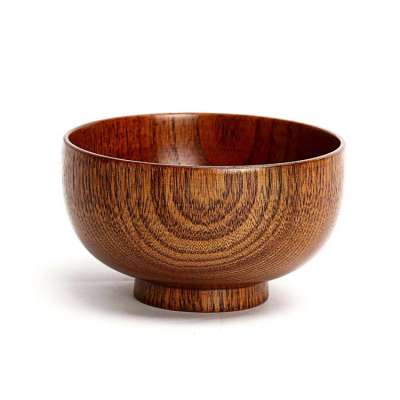 Home use solid wood bowl for rice and meal