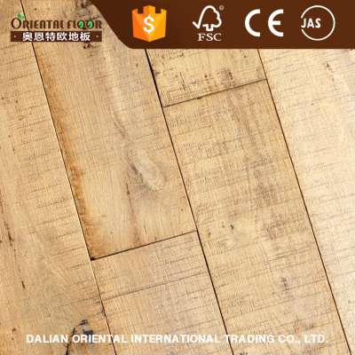 European oak random width solid wood parquet flooring