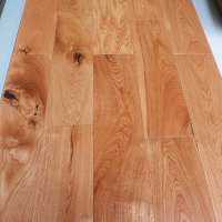 Solid oak wire brushed and color stained hardwood flooring