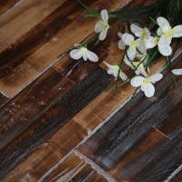 Handscraped White Edge Fire Work Solid Hardwood Flooring